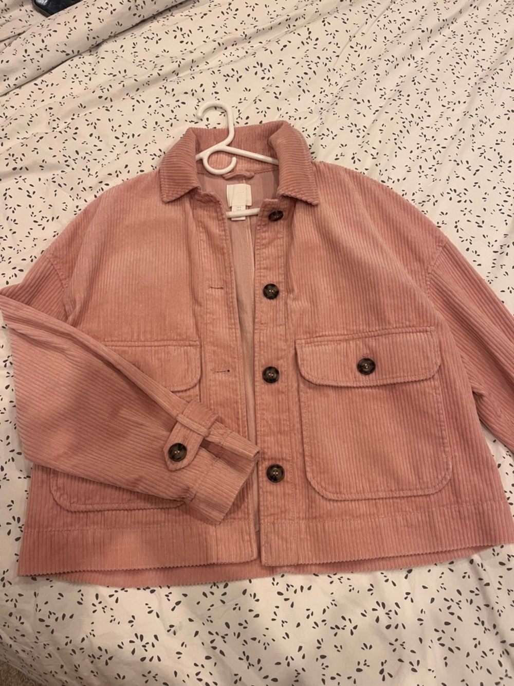 H&M Corduroy crop Jacket - Blush Pink